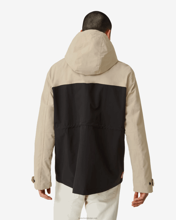 X226V600 ontdekkingsreiziger jack van gerecycled nylon Heren Hunter schuimsteen/zwart