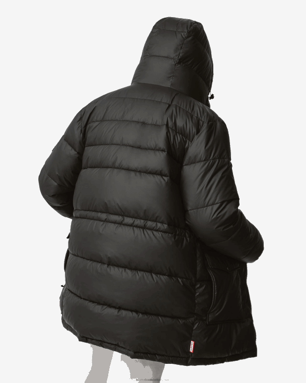 X226V608 onverschrokken geïsoleerde lange puffer jas Heren Hunter zwart