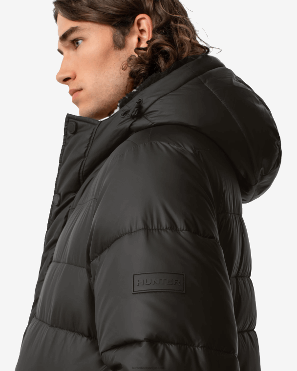 X226V608 onverschrokken geïsoleerde lange puffer jas Heren Hunter zwart