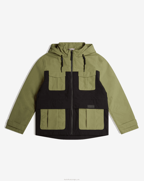 X226V614 ontdekkingsreiziger jack van gerecycled nylon Heren Hunter utility groen/zwart