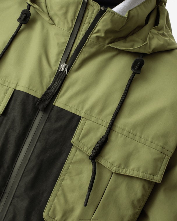 X226V614 ontdekkingsreiziger jack van gerecycled nylon Heren Hunter utility groen/zwart