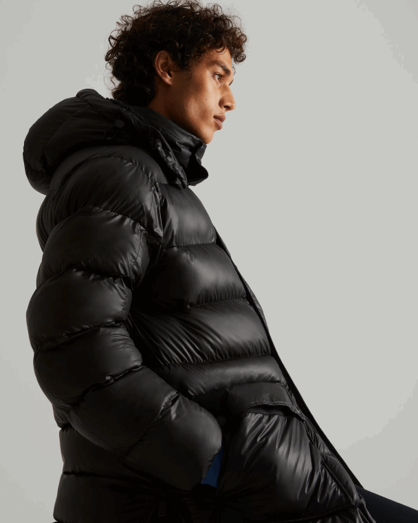 X226V616 geïsoleerde rubberen puffer jas Heren Hunter zwart