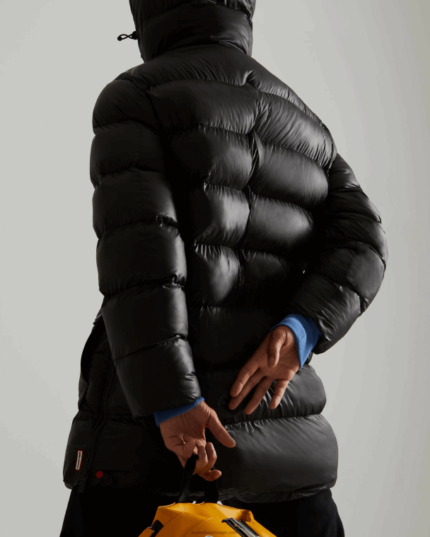 X226V616 geïsoleerde rubberen puffer jas Heren Hunter zwart