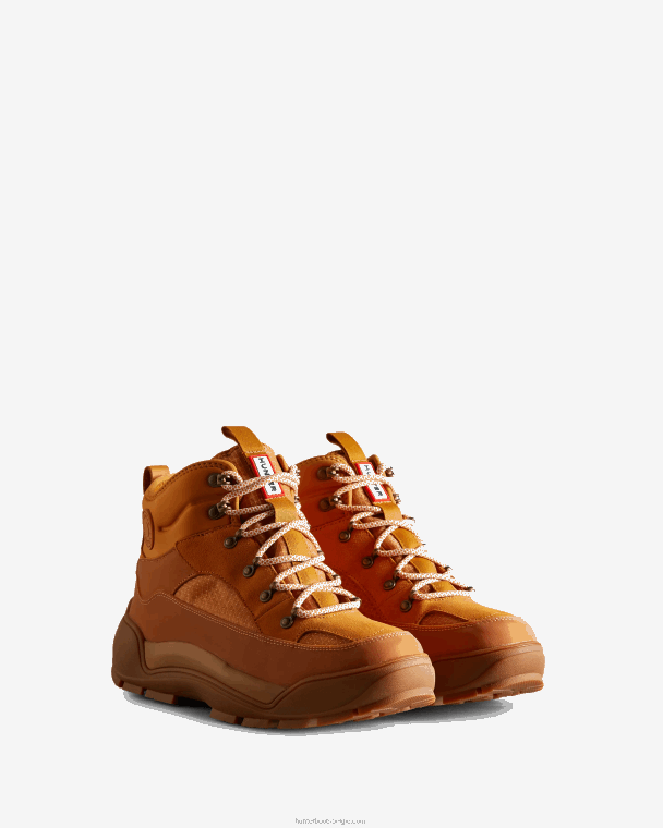 X226V590 urban explorer leren commandolaarzen met veters Heren Hunter folk amber/gom