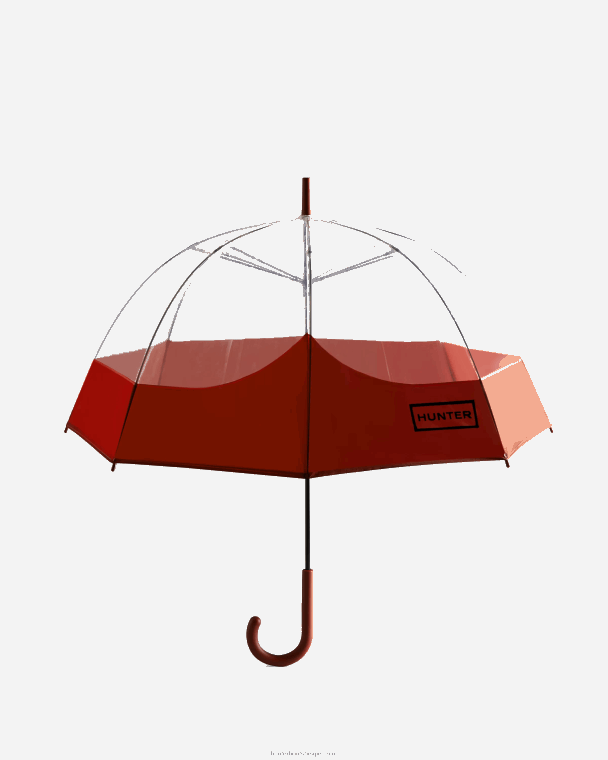 X226V393 transparante snor bubbelparaplu Heren Hunter militair rood