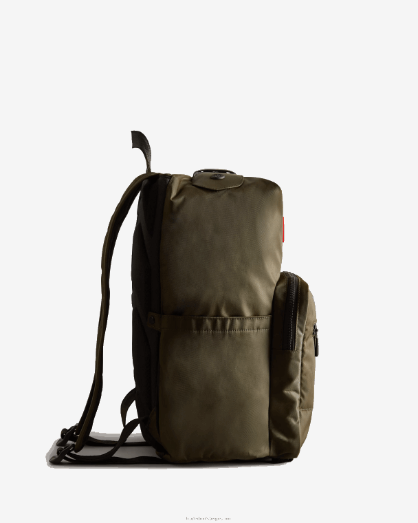 X226V419 nylon pionier rugzak met topclip Heren Hunter donkere olijf