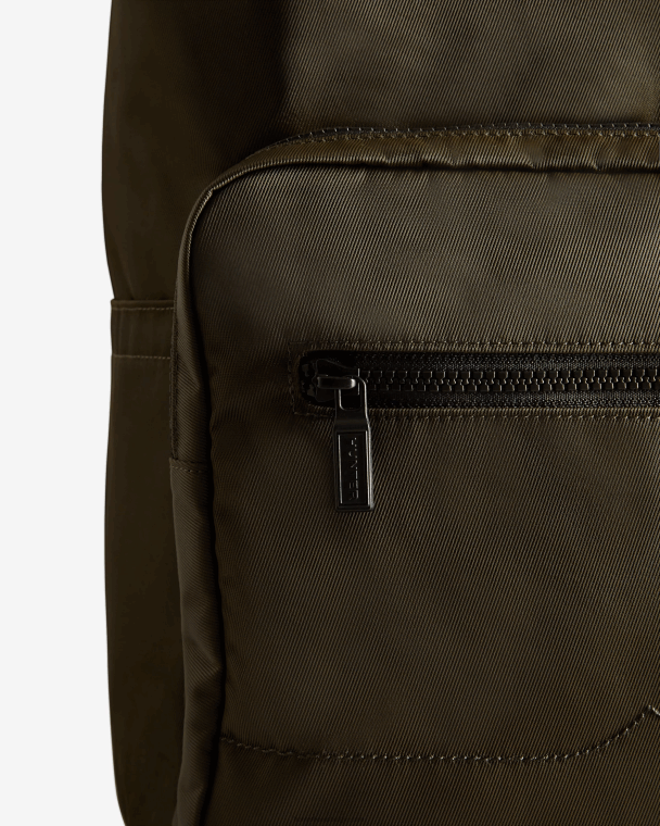 X226V419 nylon pionier rugzak met topclip Heren Hunter donkere olijf