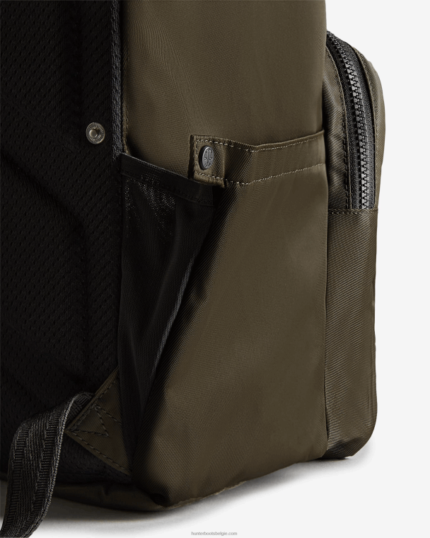 X226V419 nylon pionier rugzak met topclip Heren Hunter donkere olijf