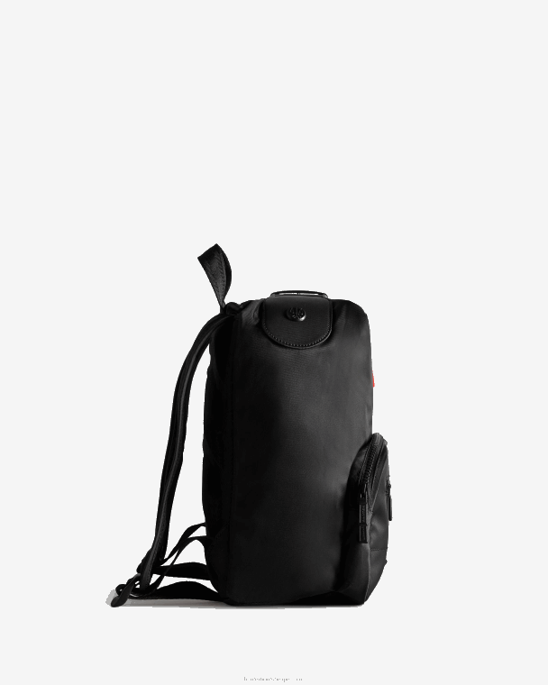 X226V423 mini nylon pionier rugzak met topclip Heren Hunter zwart