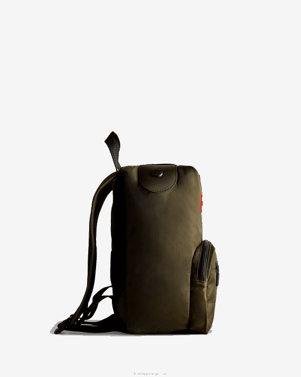 X226V424 mini nylon pionier rugzak met topclip Heren Hunter donkere olijf