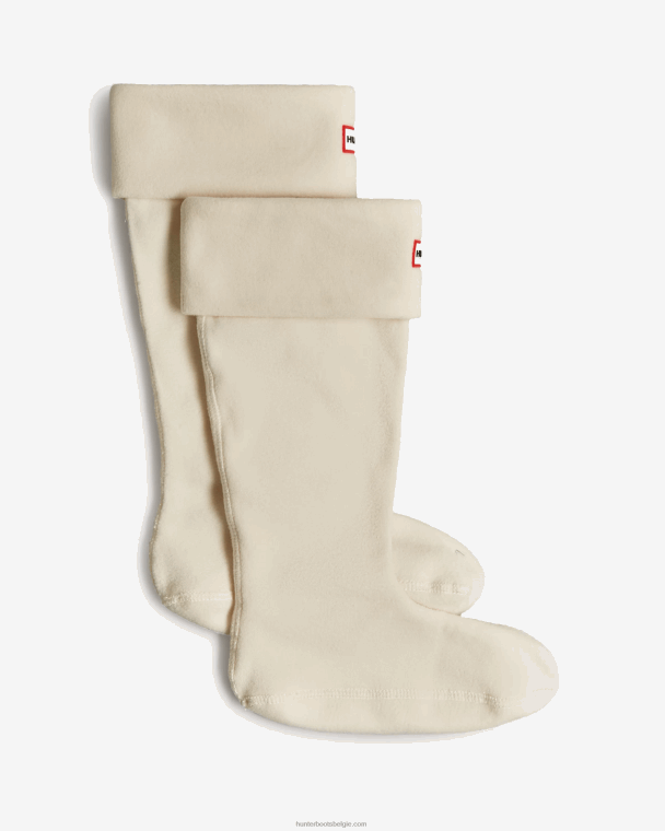 X226V373 hoge laarzensokken van gerecycled fleece met boord Heren Hunter wit