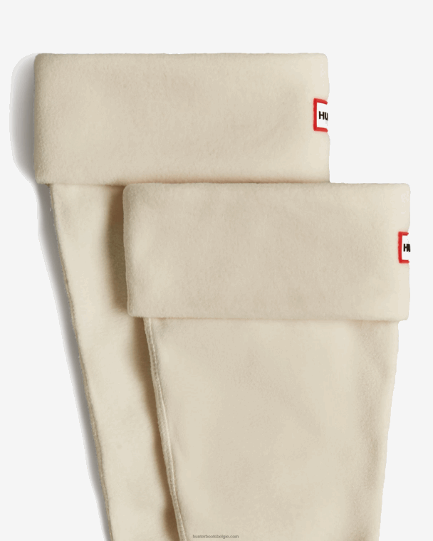 X226V373 hoge laarzensokken van gerecycled fleece met boord Heren Hunter wit