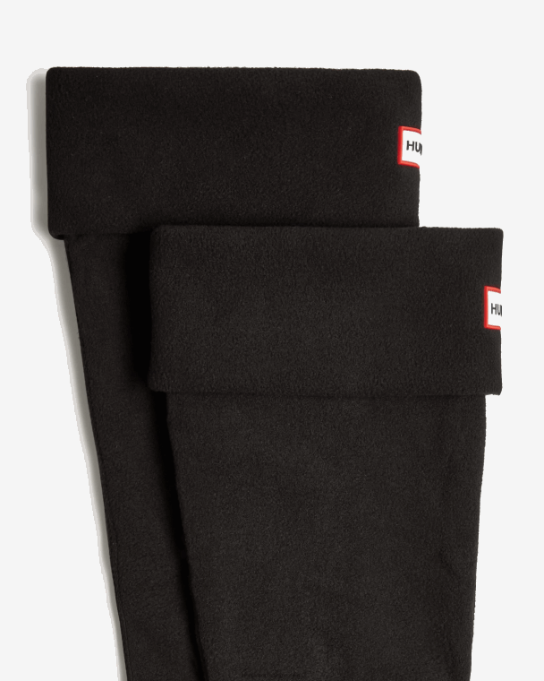 X226V396 hoge laarzensokken van gerecycled fleece met boord Heren Hunter zwart