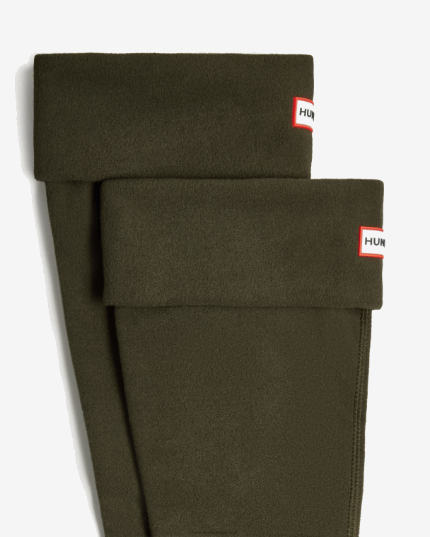 X226V397 hoge laarzensokken van gerecycled fleece met boord Heren Hunter donkere olijf