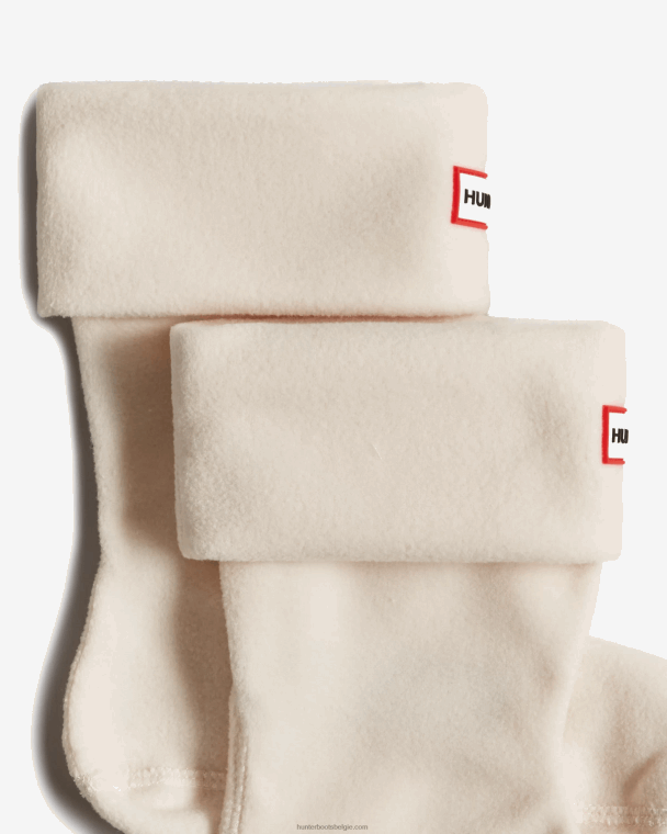 X226V399 korte laarssokken van gerecycled fleece met boord Heren Hunter wit