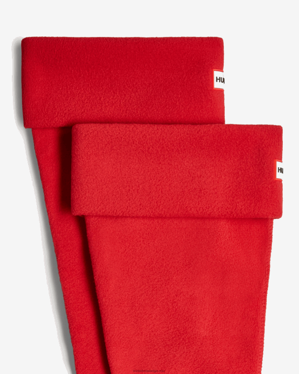 X226V476 hoge laarzensokken van gerecycled fleece met boord Heren Hunter militair rood