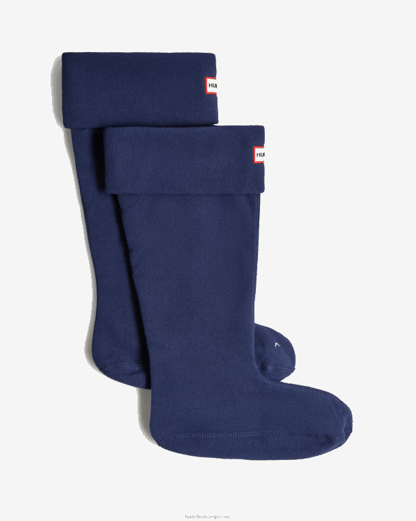 X226V477 hoge laarzensokken van gerecycled fleece met boord Heren Hunter marine