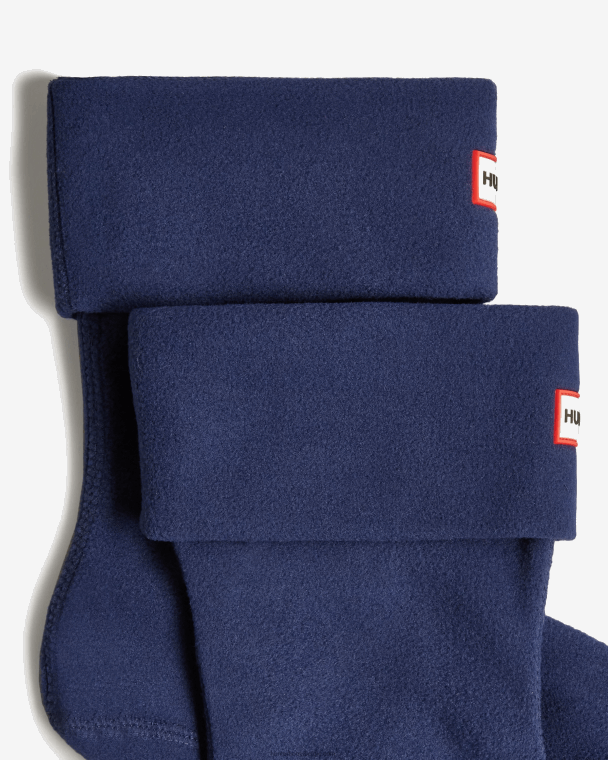 X226V478 korte laarssokken van gerecycled fleece met boord Heren Hunter marine