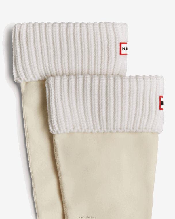 X226V490 hoge laarzensokken met halve cardigan en manchetten van gerecycled materiaal Heren Hunter wit