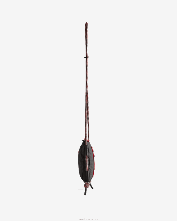 X226V377 telefoonhoesje van gerecycled ripstop nylon voor op reis Heren Hunter zwart/rood dooslogo
