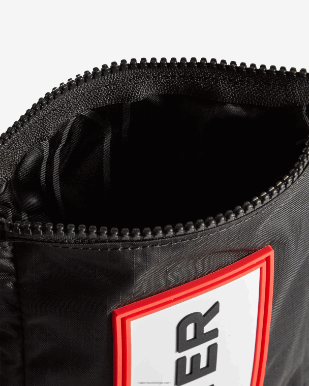 X226V377 telefoonhoesje van gerecycled ripstop nylon voor op reis Heren Hunter zwart/rood dooslogo