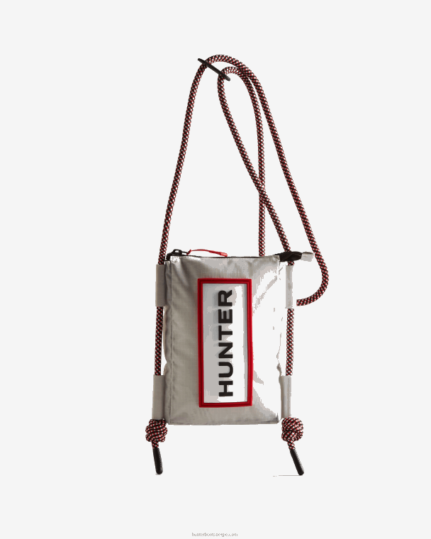 X226V378 telefoonhoesje van gerecycled ripstop nylon voor op reis Heren Hunter wit/rood dooslogo
