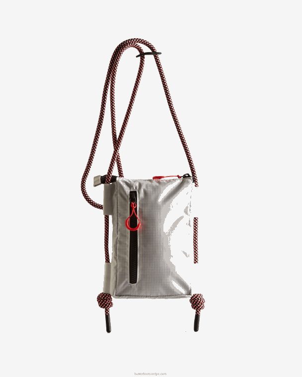 X226V378 telefoonhoesje van gerecycled ripstop nylon voor op reis Heren Hunter wit/rood dooslogo