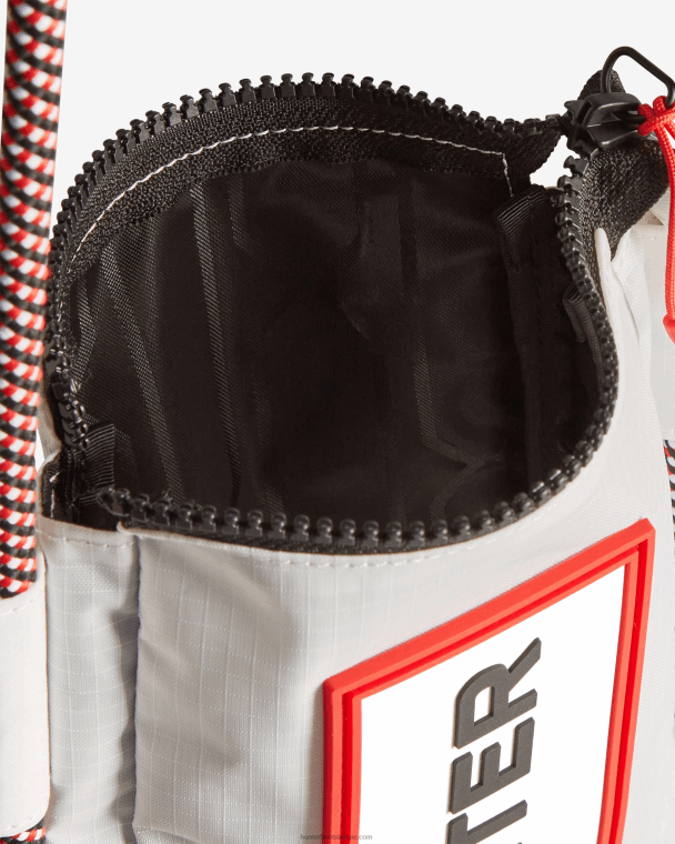 X226V378 telefoonhoesje van gerecycled ripstop nylon voor op reis Heren Hunter wit/rood dooslogo