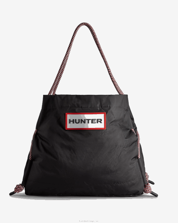 X226V379 reistas van gerecycled ripstop nylon Heren Hunter zwart/rood dooslogo