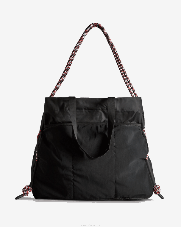 X226V379 reistas van gerecycled ripstop nylon Heren Hunter zwart/rood dooslogo