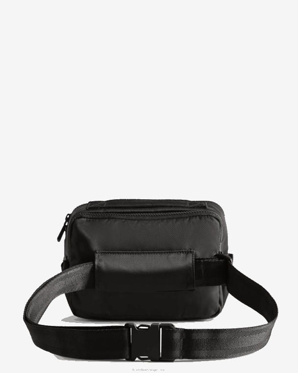 X226V466 nylon crossbodytas met driewegclips aan de bovenkant Heren Hunter zwart