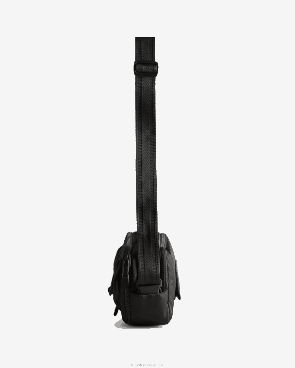 X226V466 nylon crossbodytas met driewegclips aan de bovenkant Heren Hunter zwart