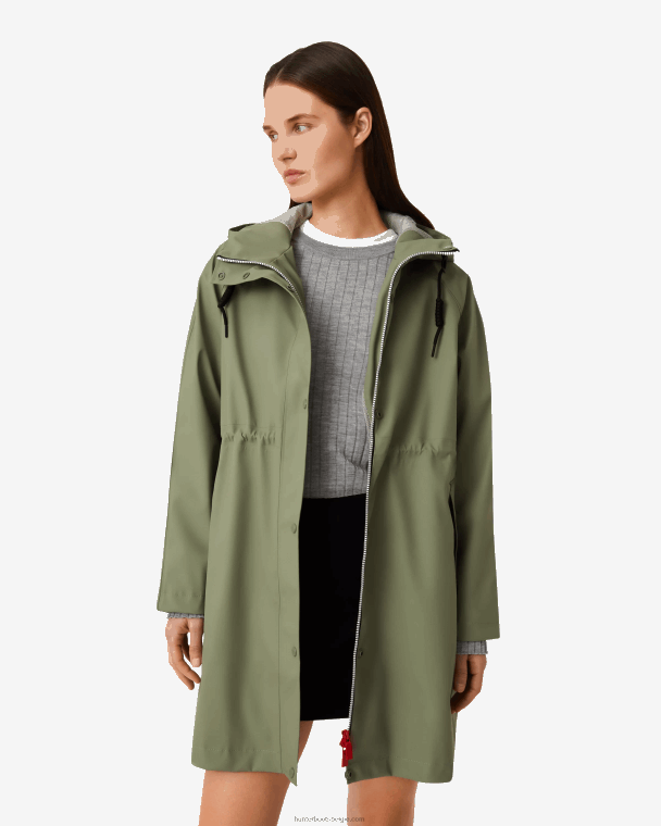 X226V334 lichtgewicht waterdichte parka vrouwen Hunter korstmos groen