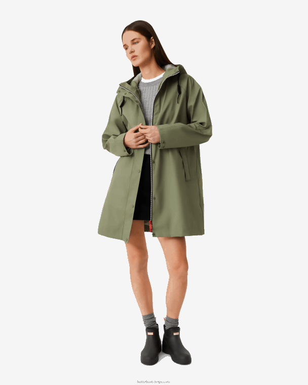 X226V334 lichtgewicht waterdichte parka vrouwen Hunter korstmos groen