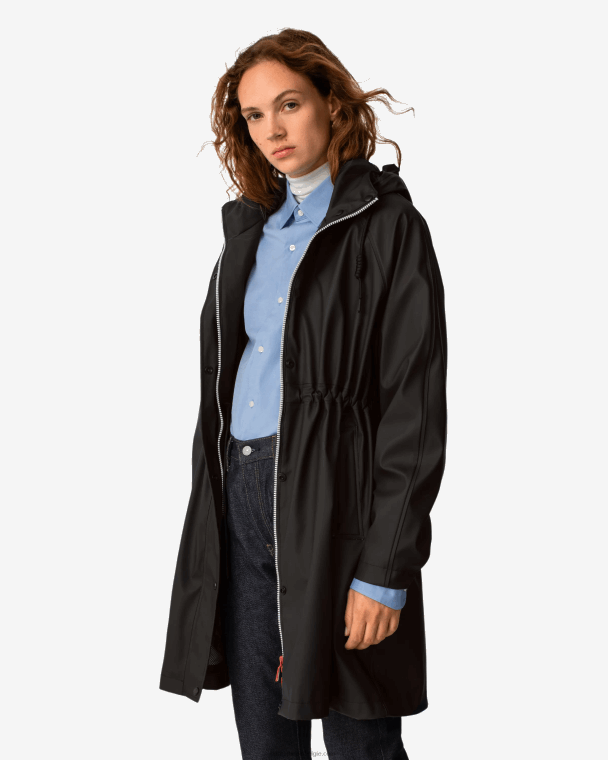 X226V339 lichtgewicht waterdichte parka vrouwen Hunter zwart
