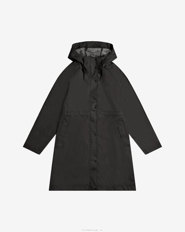 X226V339 lichtgewicht waterdichte parka vrouwen Hunter zwart