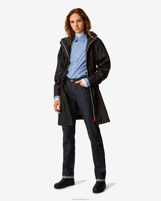 X226V339 lichtgewicht waterdichte parka vrouwen Hunter zwart