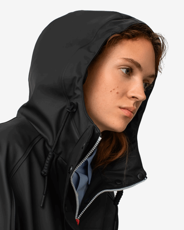 X226V339 lichtgewicht waterdichte parka vrouwen Hunter zwart