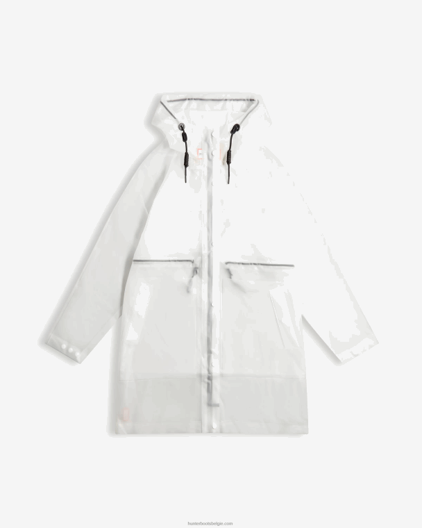 X226V340 play waterdichte parka van transparant vinyl vrouwen Hunter wit