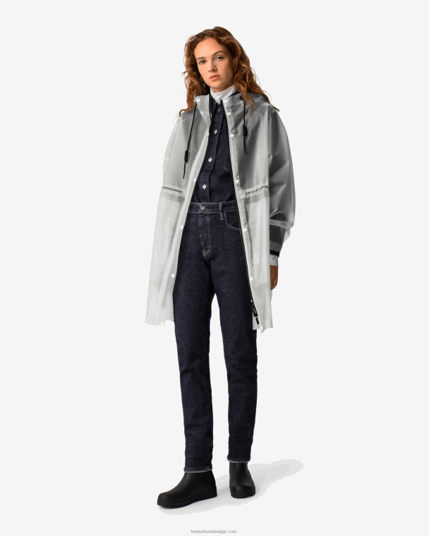 X226V340 play waterdichte parka van transparant vinyl vrouwen Hunter wit