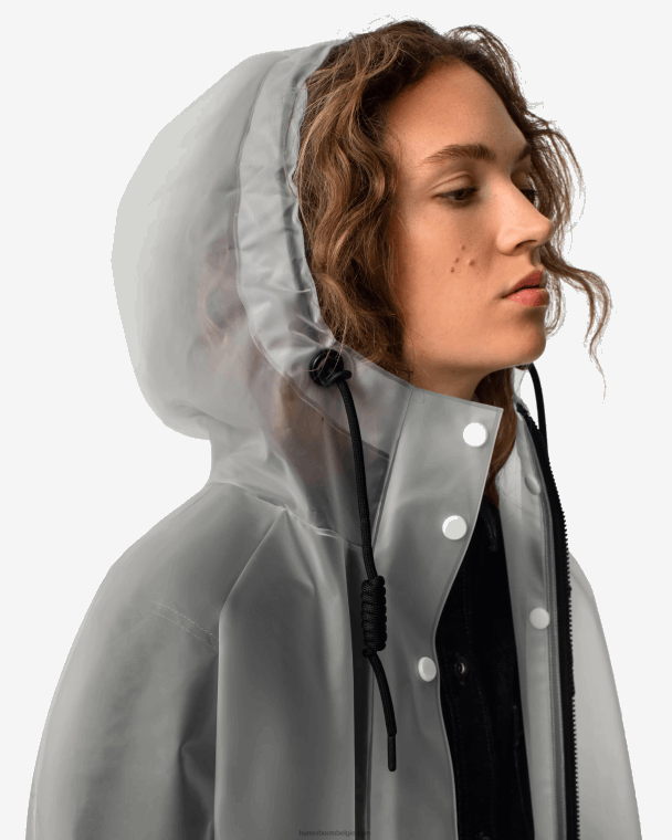 X226V340 play waterdichte parka van transparant vinyl vrouwen Hunter wit