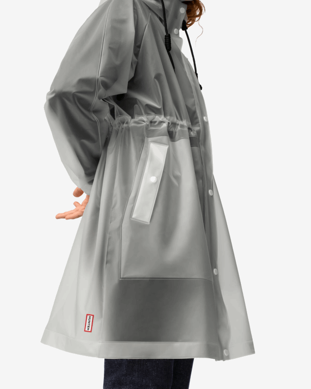 X226V340 play waterdichte parka van transparant vinyl vrouwen Hunter wit