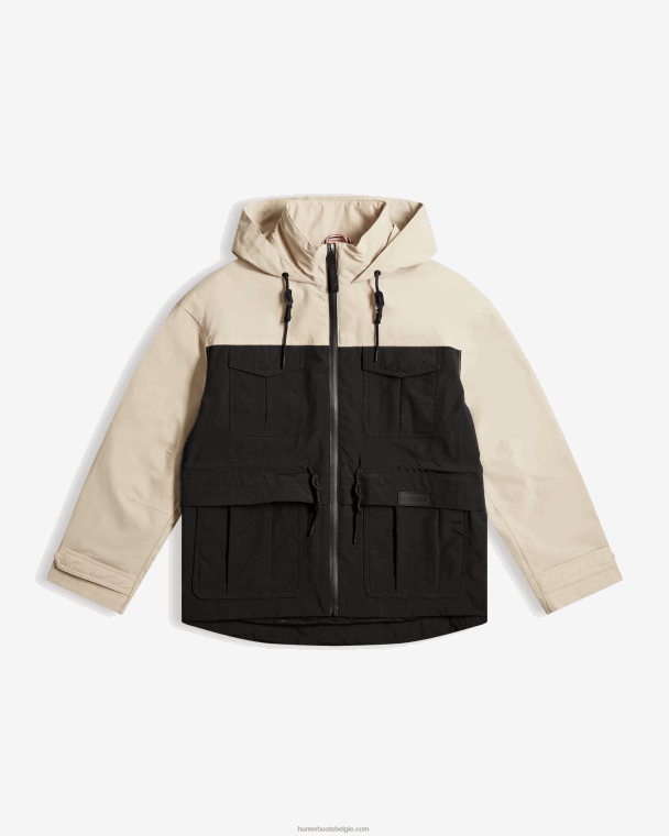 X226V342 ontdekkingsreiziger jack van gerecycled nylon vrouwen Hunter schuimsteen/zwart