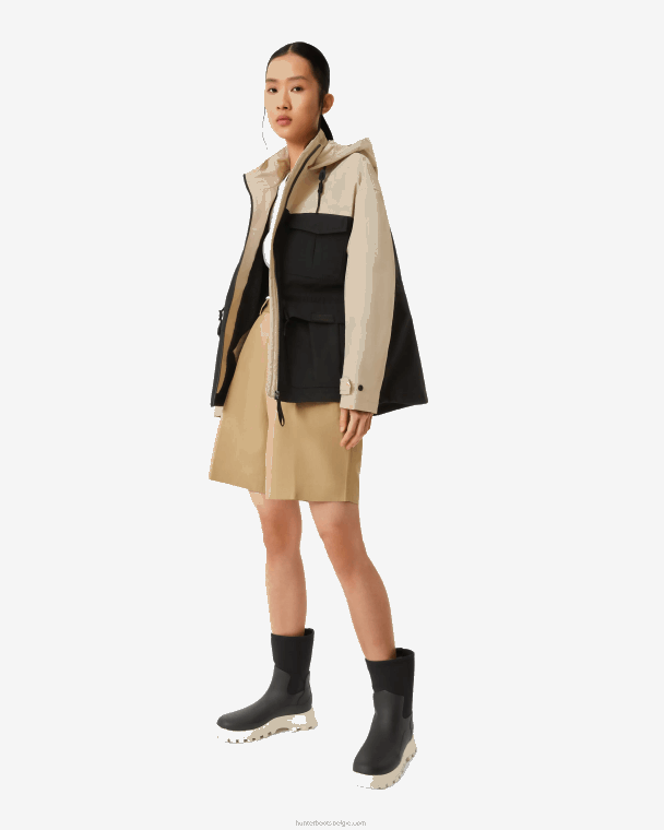 X226V342 ontdekkingsreiziger jack van gerecycled nylon vrouwen Hunter schuimsteen/zwart