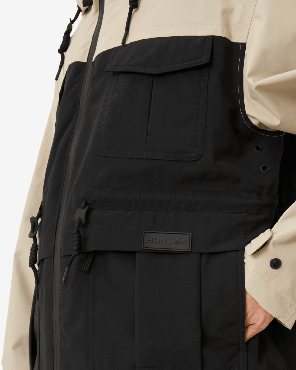 X226V342 ontdekkingsreiziger jack van gerecycled nylon vrouwen Hunter schuimsteen/zwart