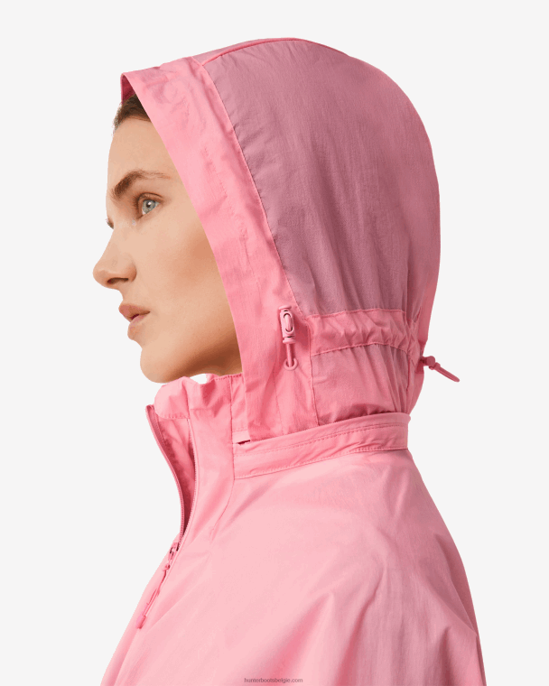 X226V343 reisjack van gerecycled nylon vrouwen Hunter roze bruisen