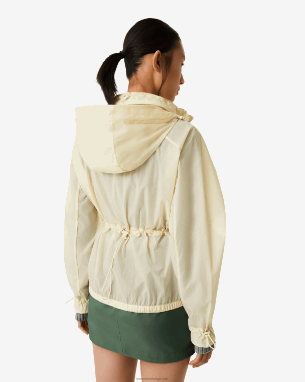 X226V344 reisjack van gerecycled nylon vrouwen Hunter gearceerd wit
