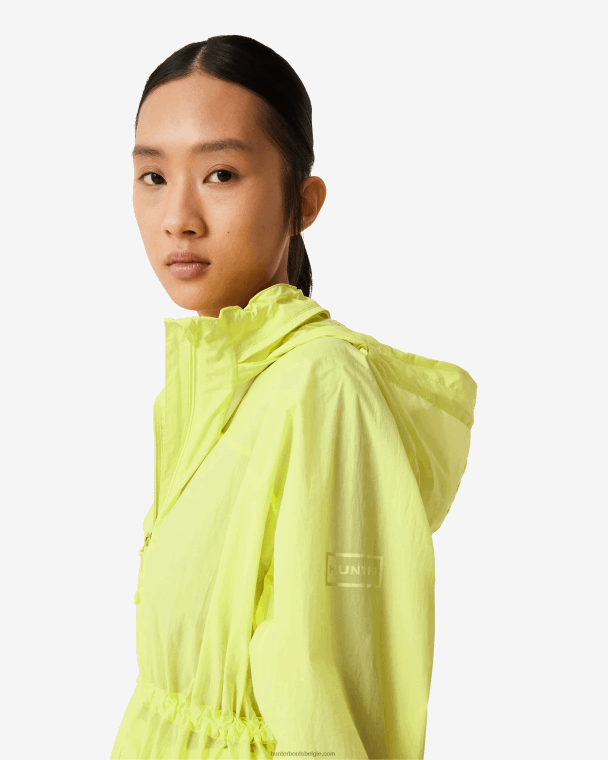 X226V345 reisjack van gerecycled nylon vrouwen Hunter pittig geel