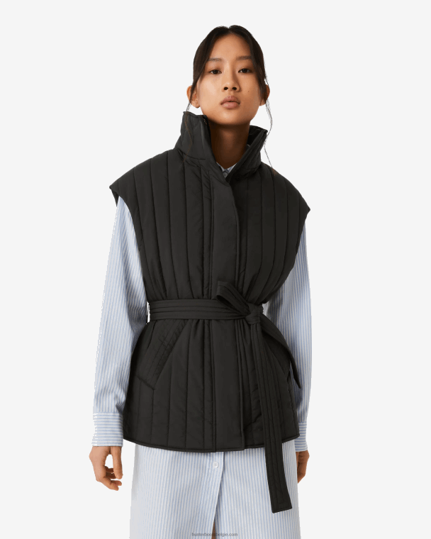 X226V346 ontdekkingsreiziger gewatteerd vest van gerecycled nylon vrouwen Hunter zwart