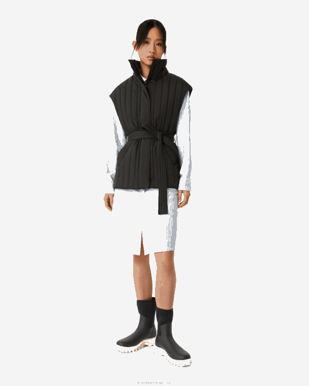 X226V346 ontdekkingsreiziger gewatteerd vest van gerecycled nylon vrouwen Hunter zwart